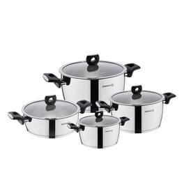 Korkmaz - Nora 8 Piece Stainless Steel Casserole Cookware Set - Silver