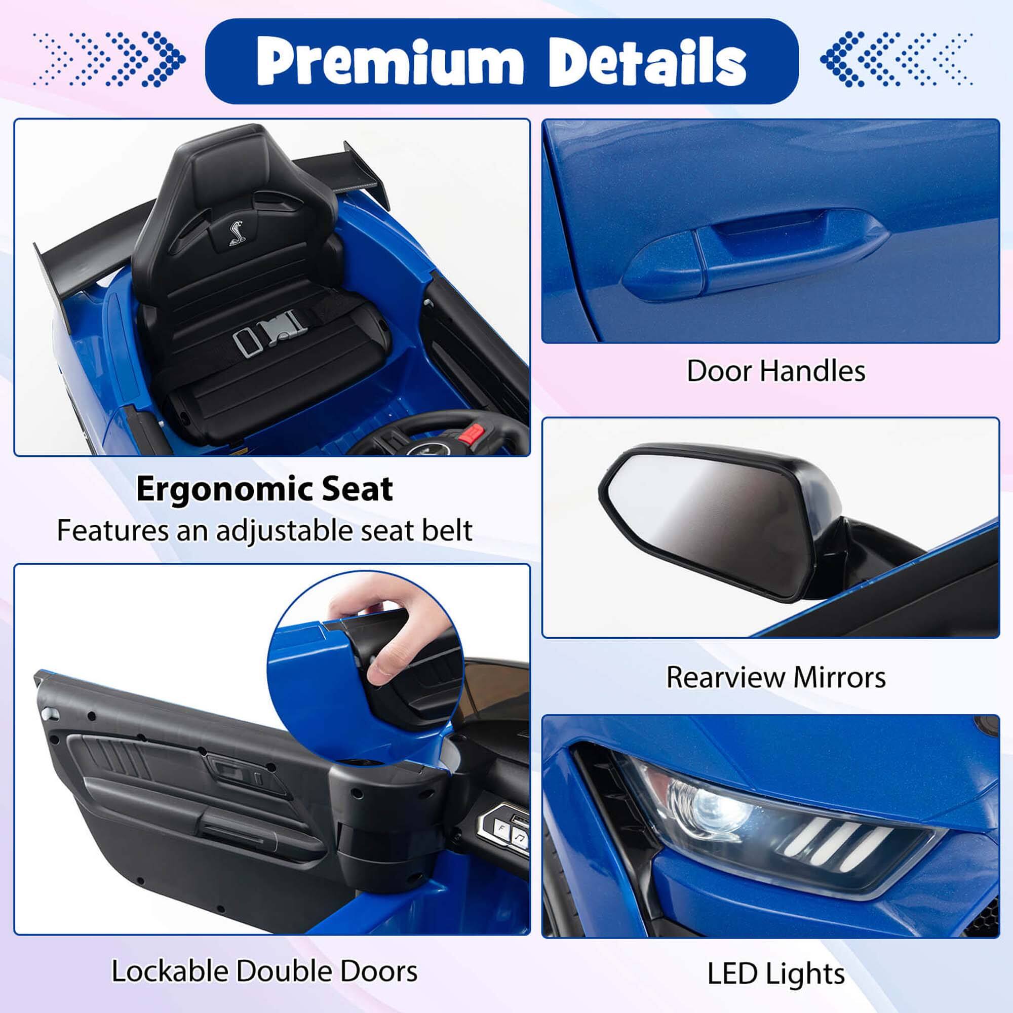 Premium Details

- Ergonomic Seat
  - Features an adjustable seat belt

- Door Handles

- Rearview Mirrors

- Lockable Double Doors

- LED Lights