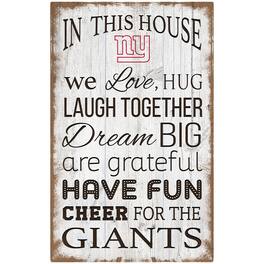 Fan Creations - New York Giants 11'' x 19'' Team In This House Sign - Multicolor