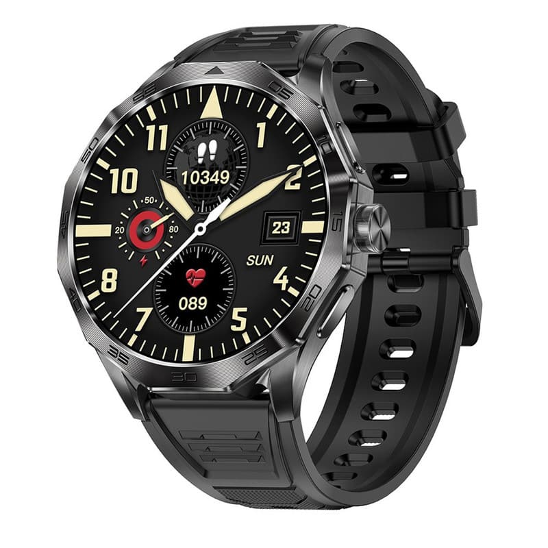 SKRAN - 1.85" HD Screen Smart Watch with Heart Rate Monitor - Bluetooth Calling, Voice Assistant, Sports Watch -Silicone - Black - (2026)