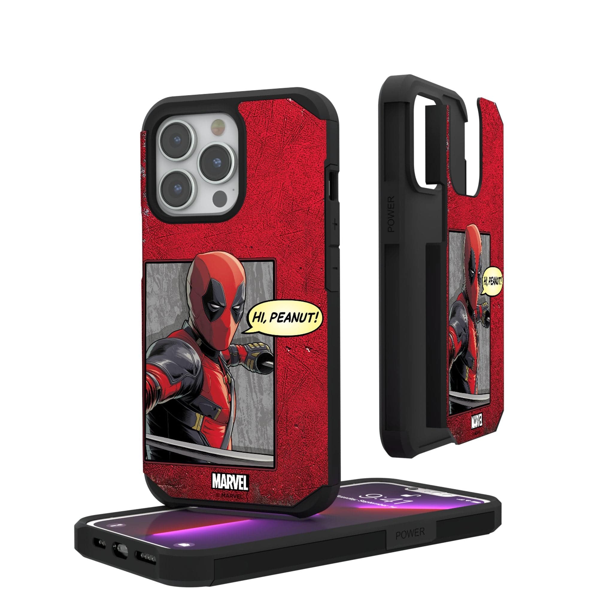Keyscaper - Marvel Badge Rugged Phone Case - Apple iPhone 14 Pro - Deadpool 3