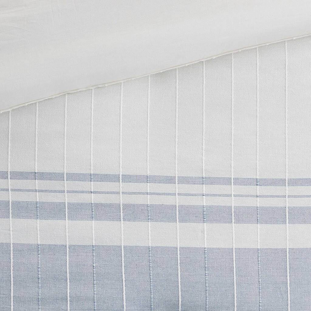 Alt View 5. Gracie Mills - Gracie Mills Brigadoon 6 Piece Cotton Jacquard Oversized Comforter Set - White/Blue.