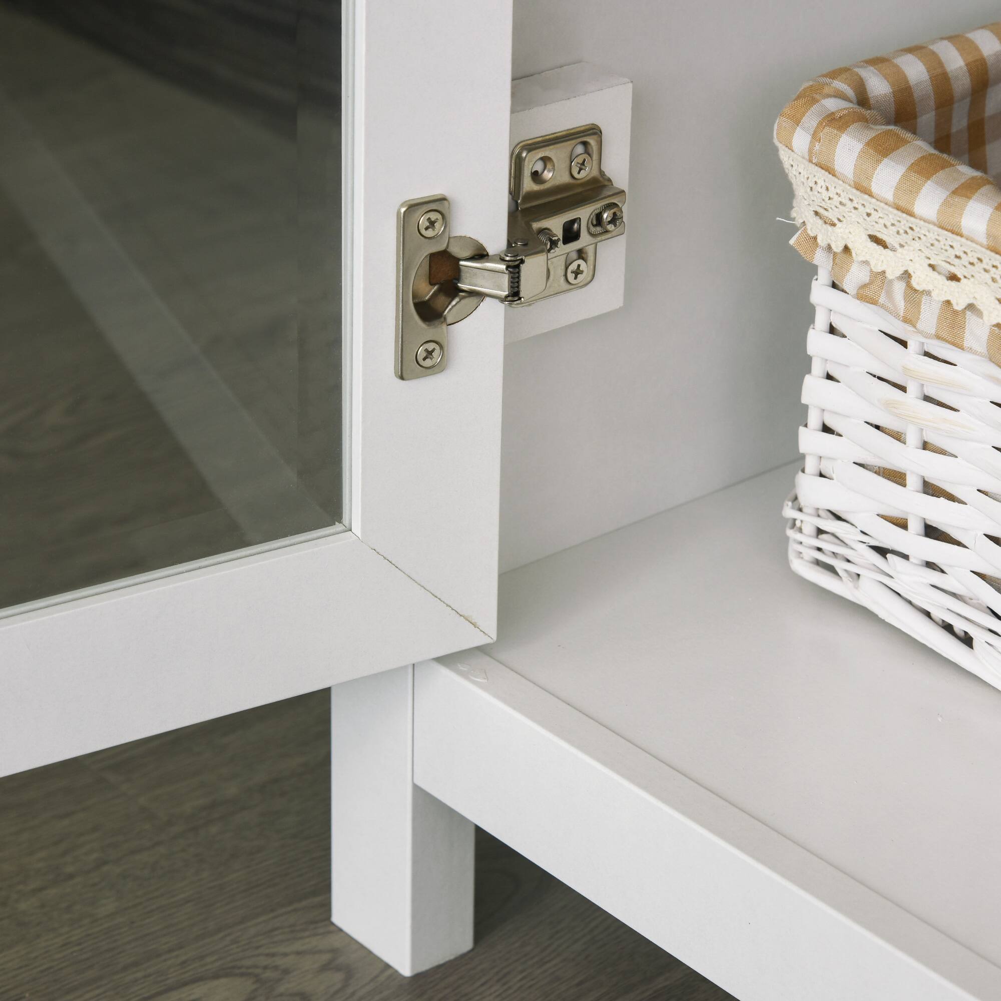 Alt View 8. Homcom - Corner Hall Tree, Industrial 4-Tier Coat Rack, Shoe Storage, 8 Hooks, 2 Shelves - White.