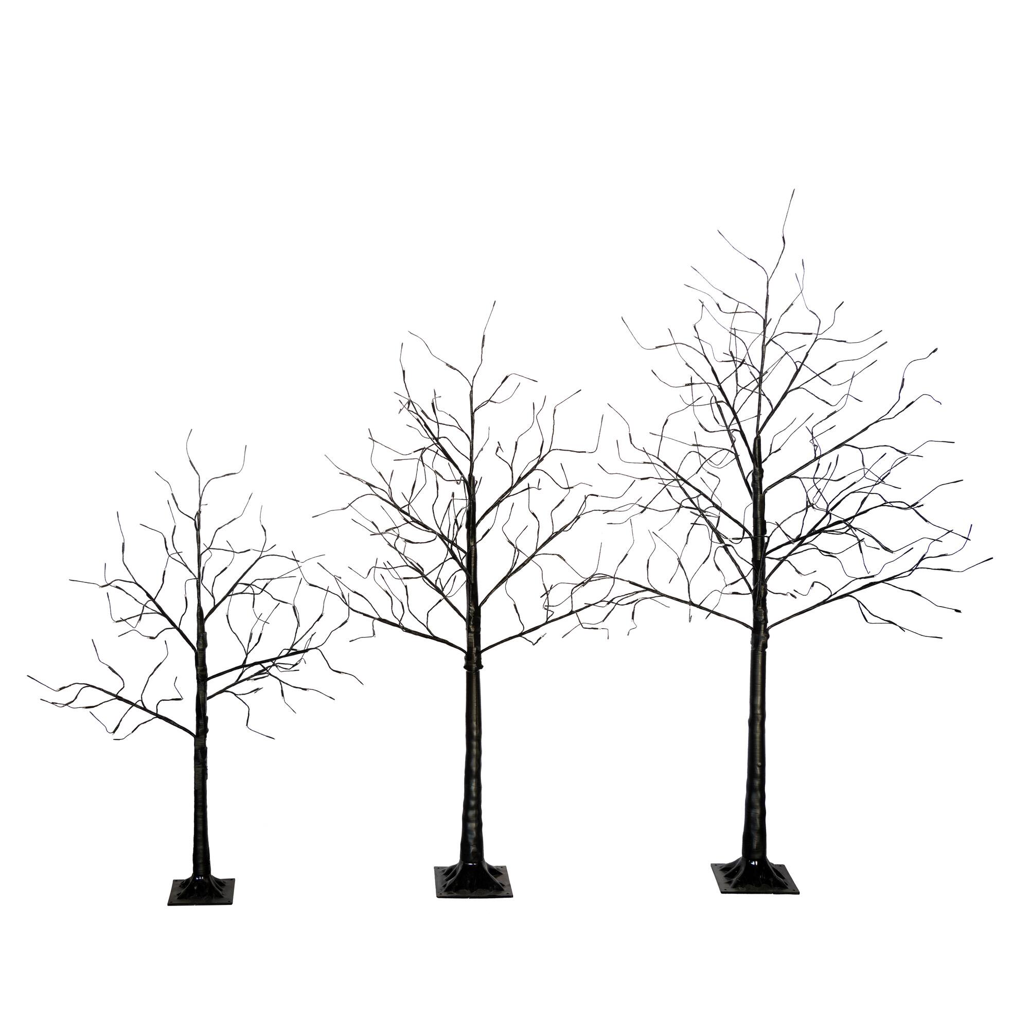 Alt View 4. Tiramisubest - 3 Pac Halloween Spooky Tree with Purple Lights, 4FT 5FT and 6FT, Lighted Black Tree for Halloween Decoration - Black,Purple.