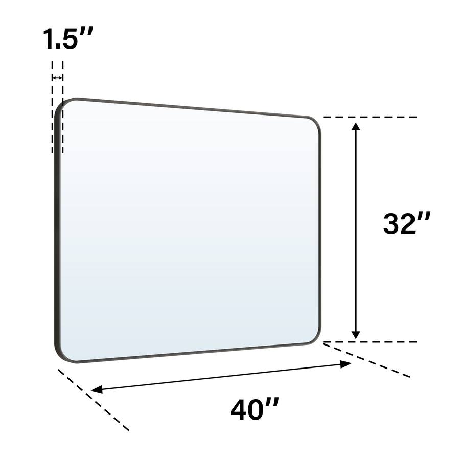 WELLFOR 40 in. W. x 32 in. H Rectangular Aluminum Framed Wall Mounted ...