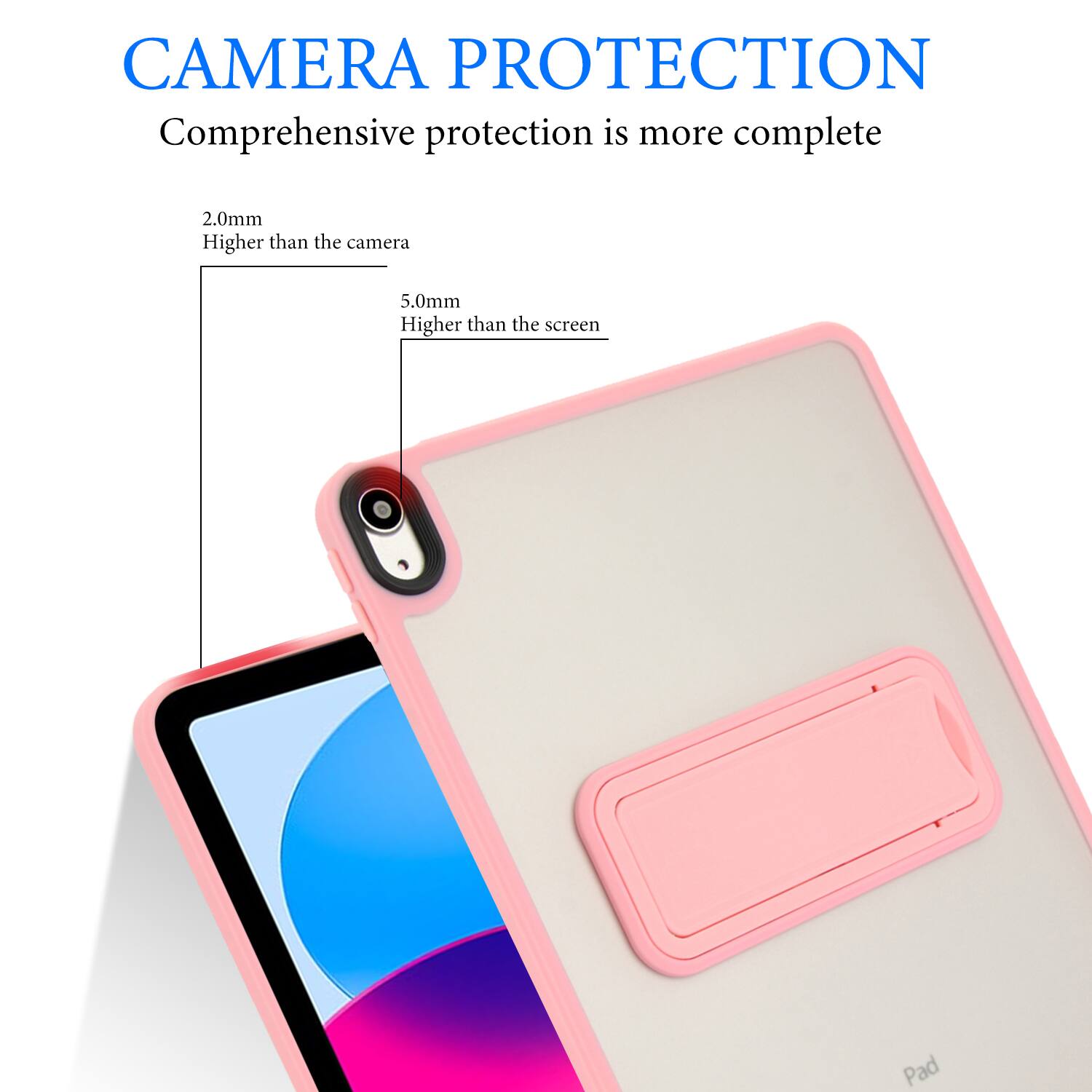 CAMERA PROTECTION  
Comprehensive protection is more complete  

2.0mm  
Higher than the camera  

5.0mm  
Higher than the screen