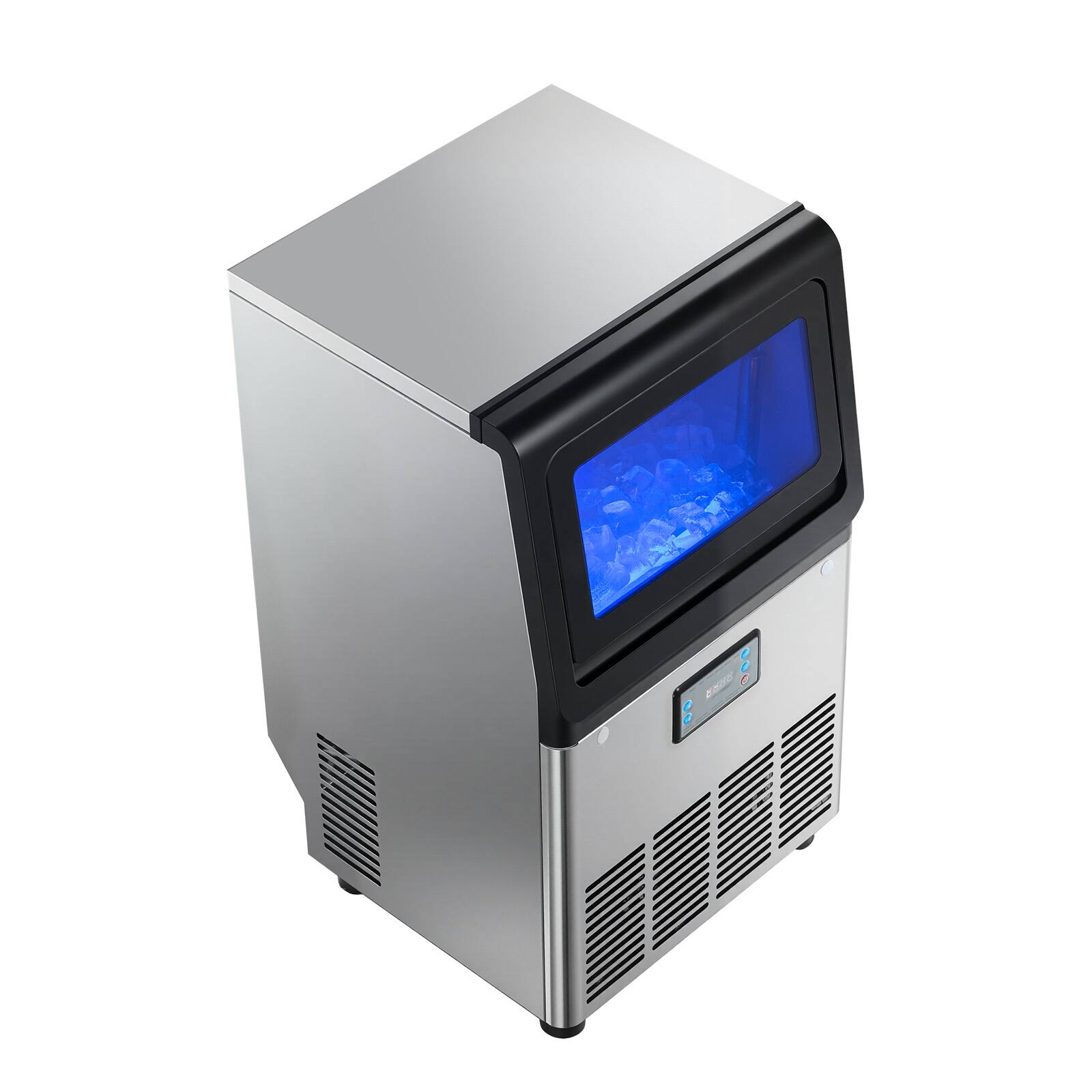 Alt View 5. VEVOR - Commercial Ice Maker Machine, 80 lbs/24h with 13 lbs Storage Capacity, Countertop/Freestanding/Under Counter - Silver.