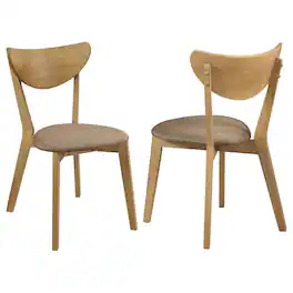 Manhattan Lane - Evans Dining Chair Set of 2, Fabric, Walnut Hardwood, 17 Inch - Brown