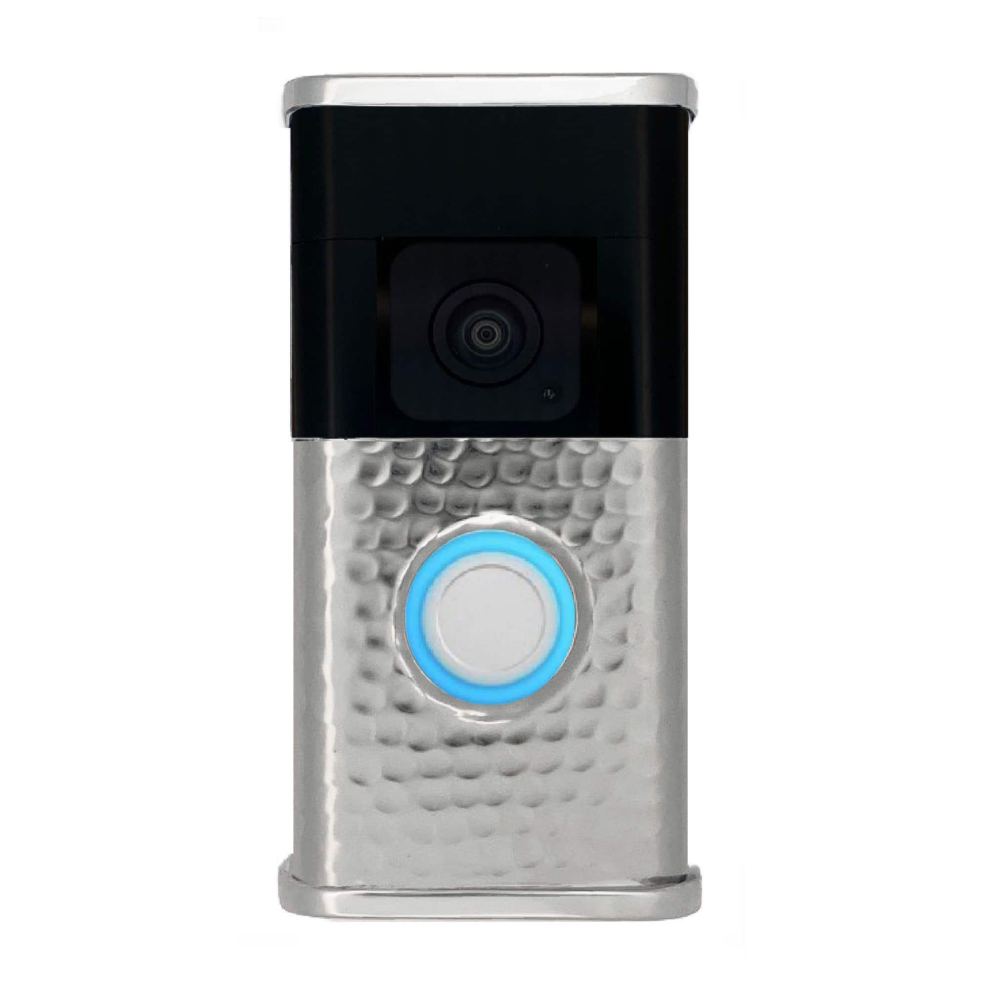Michael Healy - Hammered Video Doorbell Cover (Ring 3, 3 Plus, 4, Battery Plus and Battery Pro) - Nickel Silver