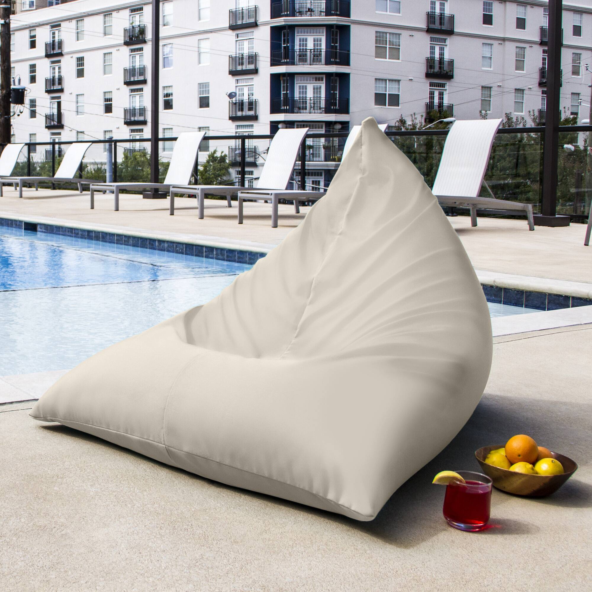 Alt View 1. Jaxx - Jaxx Twist Outdoor Bean Bag Chair, Flax - Sunbrella Flax.