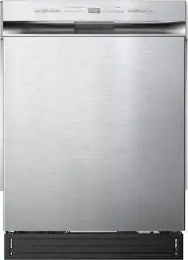 Midea - 24" Front Control Built-In Dishwasher with Auto-Open Door, Hybrid Tub, Heated Dry, 52 dB - Stainless Steel