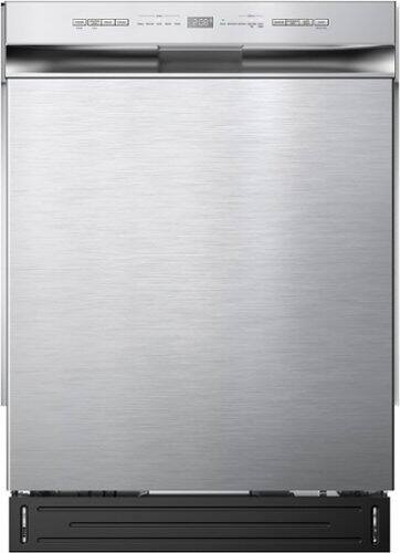Midea - 24" Front Control Built-In Dishwasher with Auto-Open Door, Hybrid Tub, Heated Dry, 52 dB - Stainless Steel