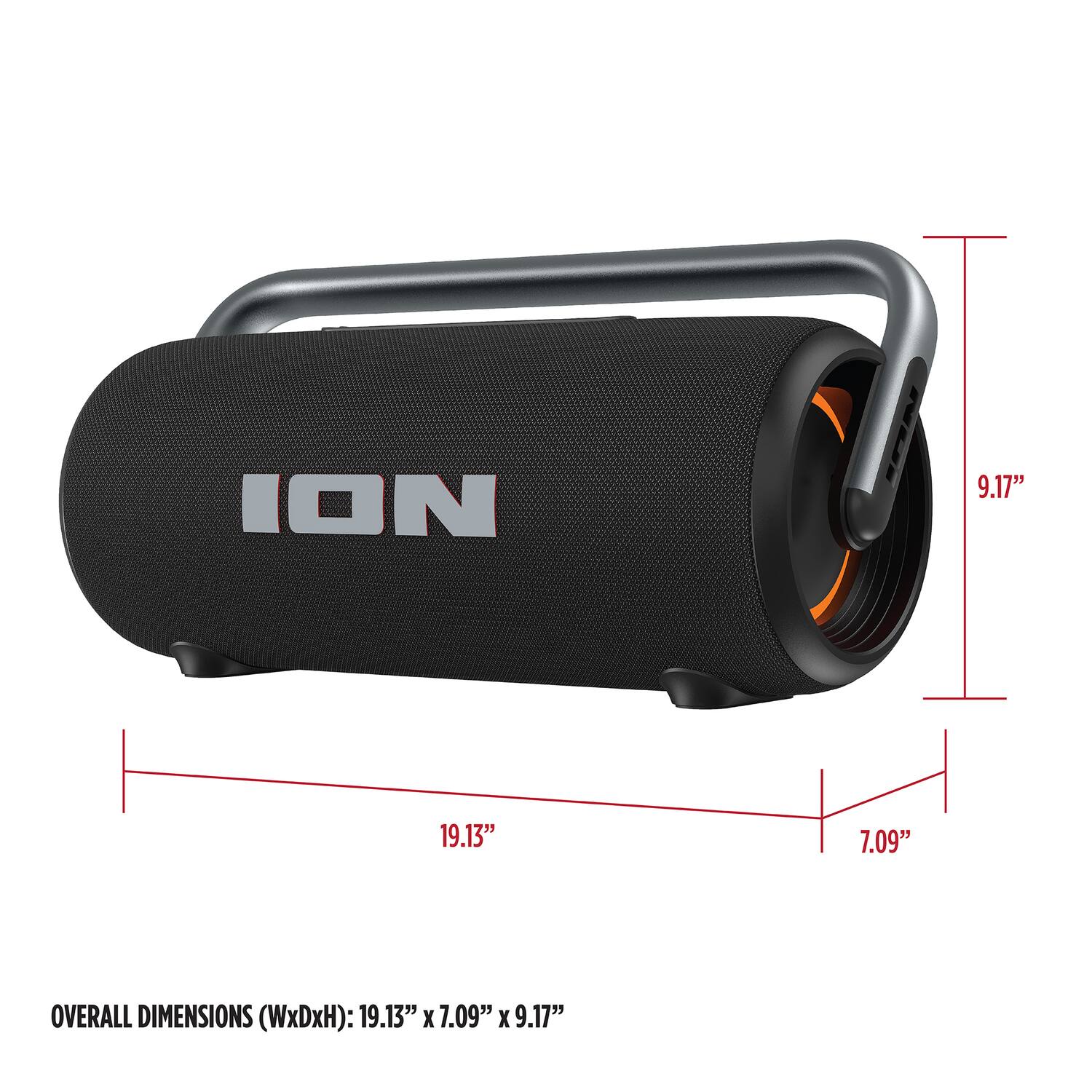 ION

9.17"
19.13"
7.09"

OVERALL DIMENSIONS (WxDxH): 19.13" X 7.09" X 9.17"