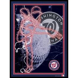 Fan Creations - Washington Nationals 12'' x 16'' Framed Neon Player Print - Black