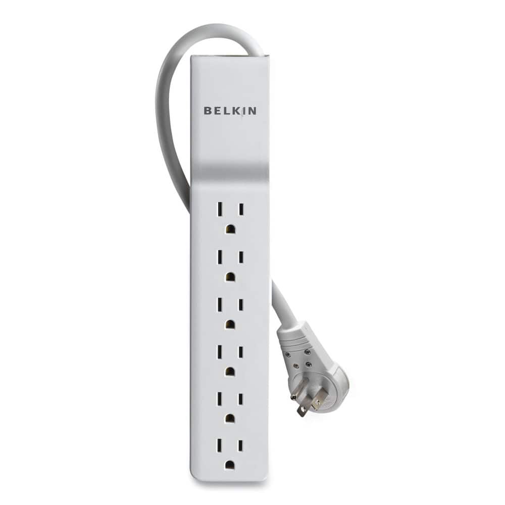 Belkin - BE106000-06R 720 J 6 AC Outlets 6 ft. Cord Home/Office Surge Protector with Rotating Plug - White