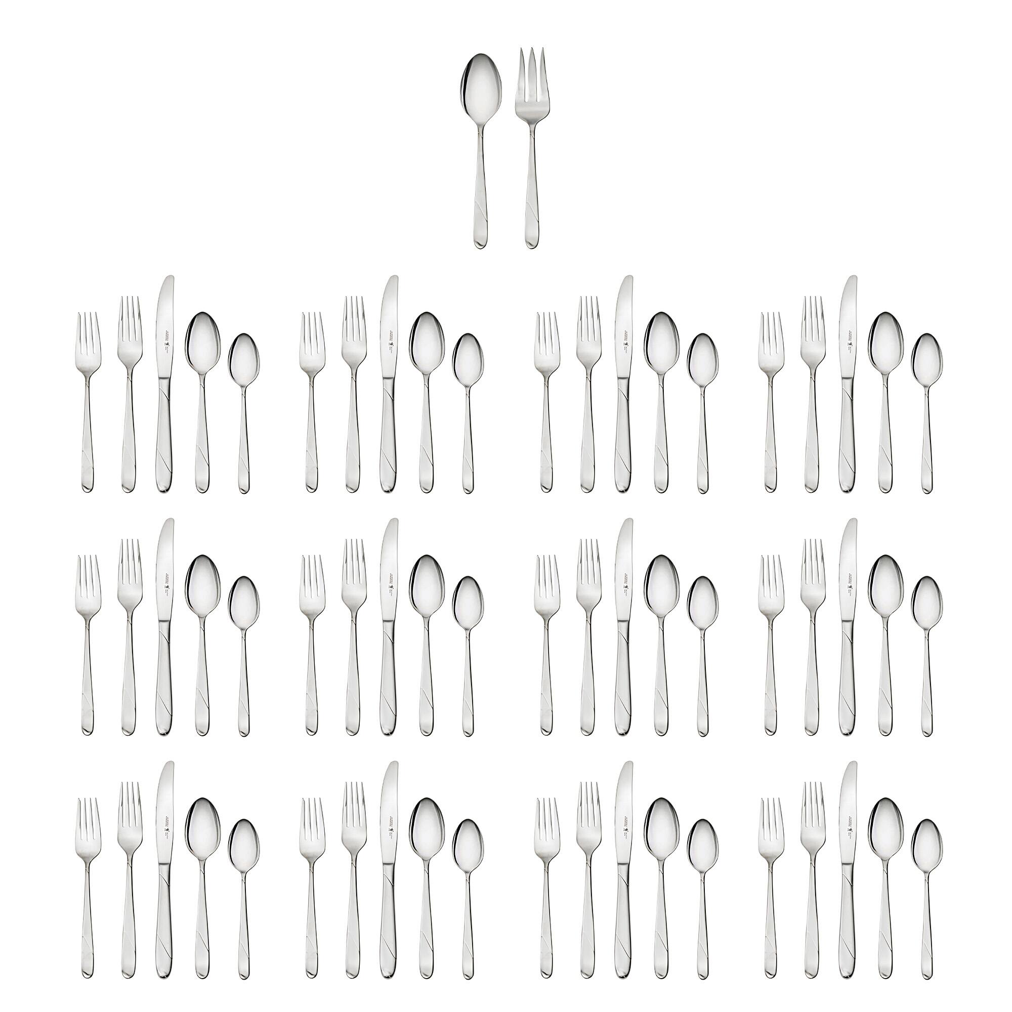 Alt View 3. Henckels - Henckels Milena 62-pc 18/10 Stainless Steel Flatware Set - Stainless Steel.
