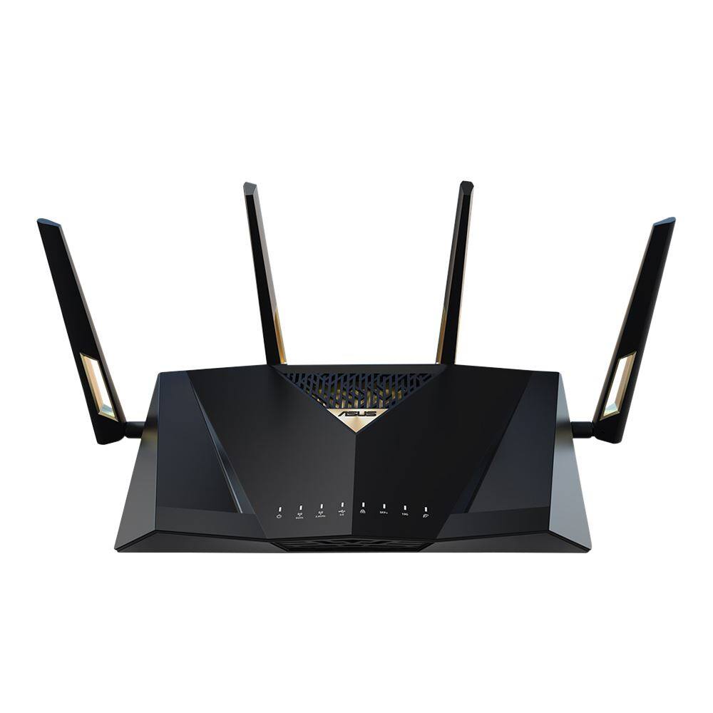 Front. ASUS - ASUS - RT-BE7200 Dual-Band Wi-Fi 7 Router, Black.