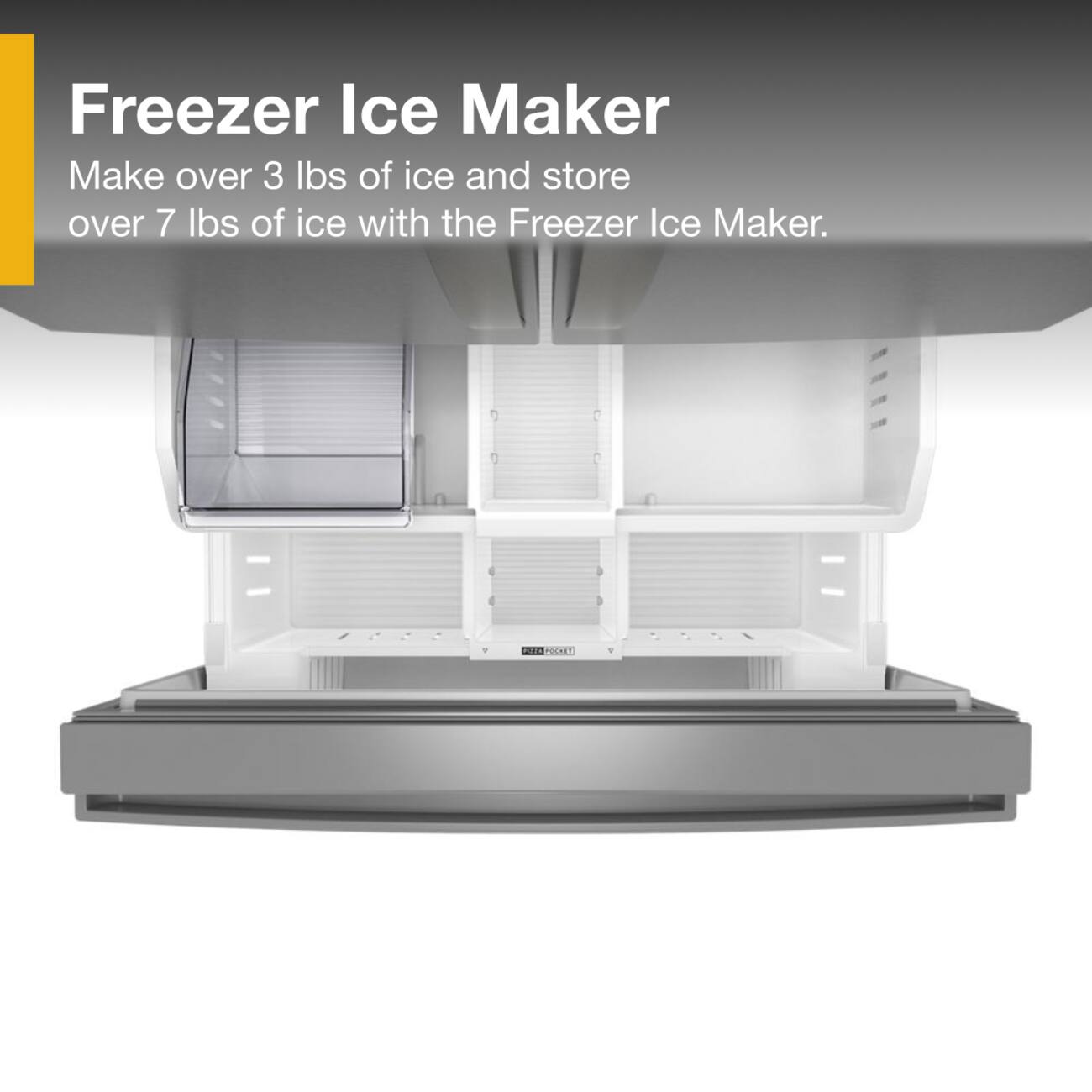 Freezer Ice Maker

Make over 3 lbs of ice and store over 7 lbs of ice with the Freezer Ice Maker.