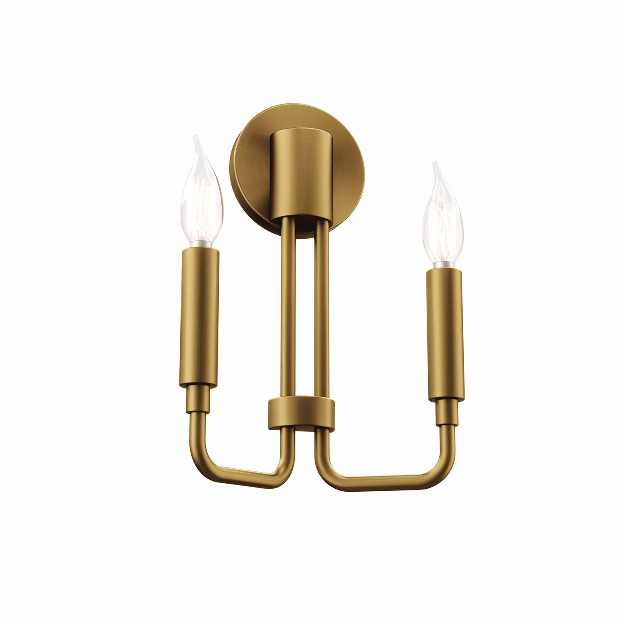 Angle. Modway - Rekindle 2-Light Wall Sconce by Modway - Satin Brass.