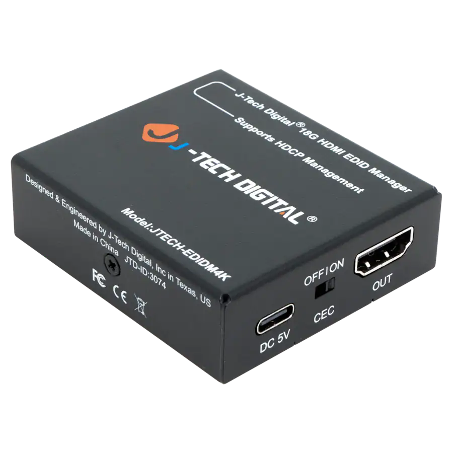 J Tech Computer J Tech Digital 4K 60Hz HDMI EDID Emulator with HDCP Management and CEC ...