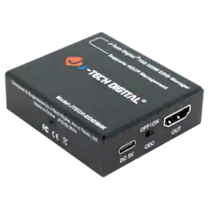 J-Tech Digital Supports 18G HDMI EDID Manager -TECH DIGITAL Model:JTECH-EDIDM4K Designed & Engineered by J-Tech Digital, Inc in Texas, US Made in China JTD-ID:3074 OFFION OUT CEC DC 5V