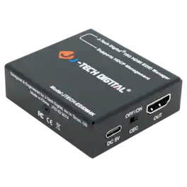J-Tech Digital - 4K 60Hz HDMI EDID Emulator with HDCP Management and CEC Support - Black