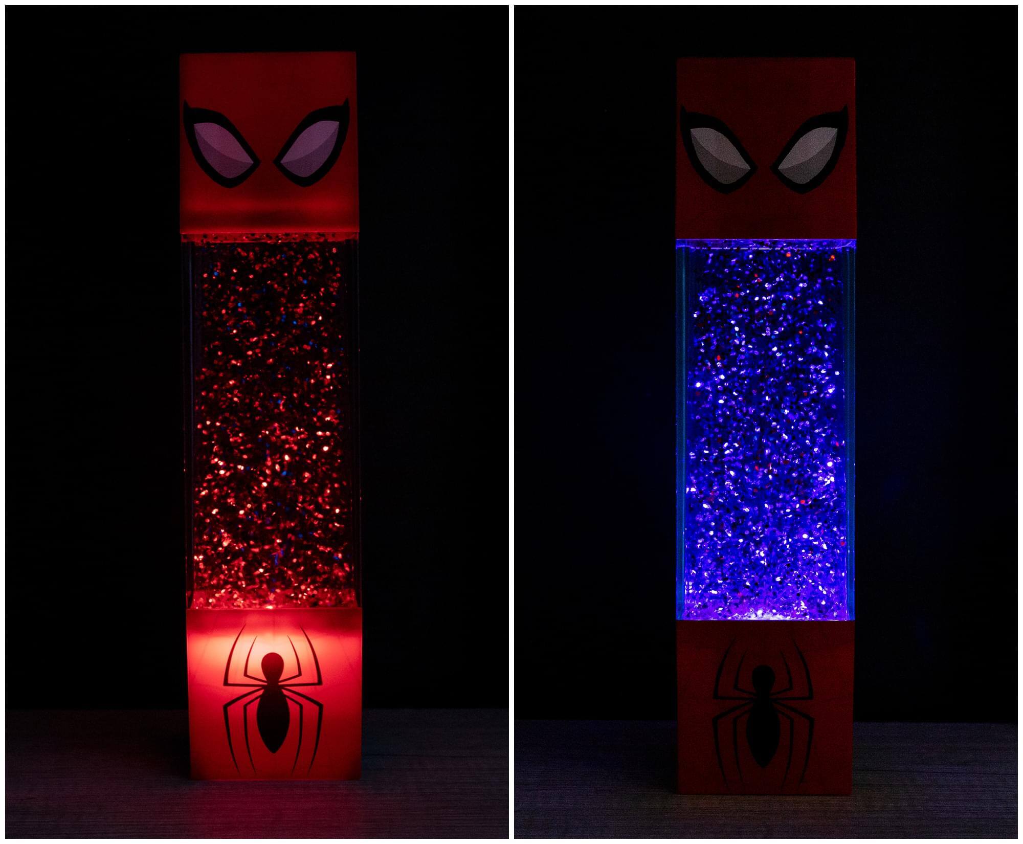 Alt View 3. Marvel - Marvel Spider-Man USB Powered Glitter Motion Light | 12 Inches Tall - Red.