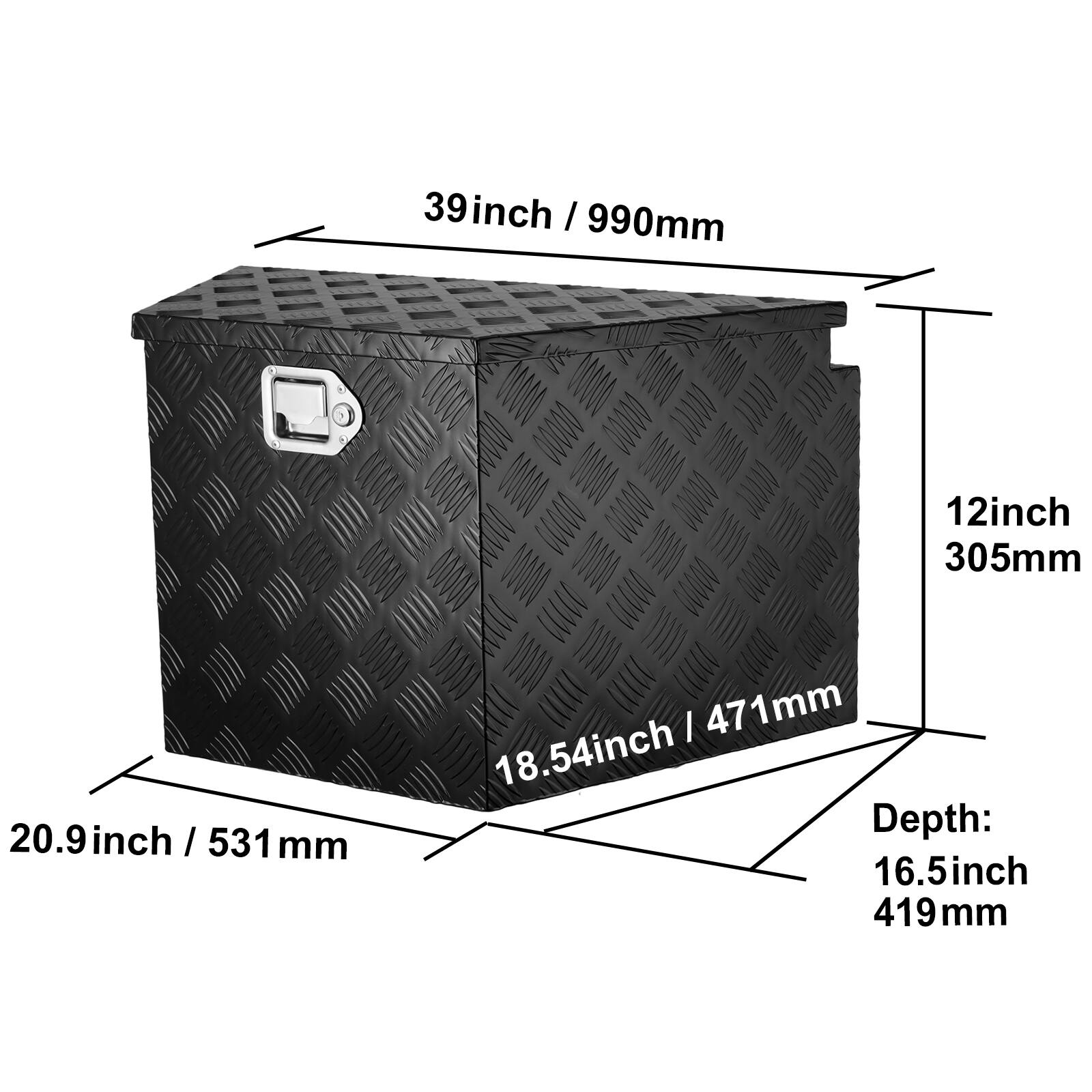 39 inch / 990 mm  
12 inch / 305 mm  
20.9 inch / 531 mm  
18.54 inch / 471 mm  
Depth: 16.5 inch / 419 mm