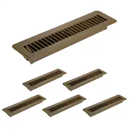 Unique Bargains - 2x12 Inch Floor Vent Covers, 6pcs Heavy Duty Metal Walkable Air Vent Covers, Adjustable Air Supply Lever for Home Office - Brown