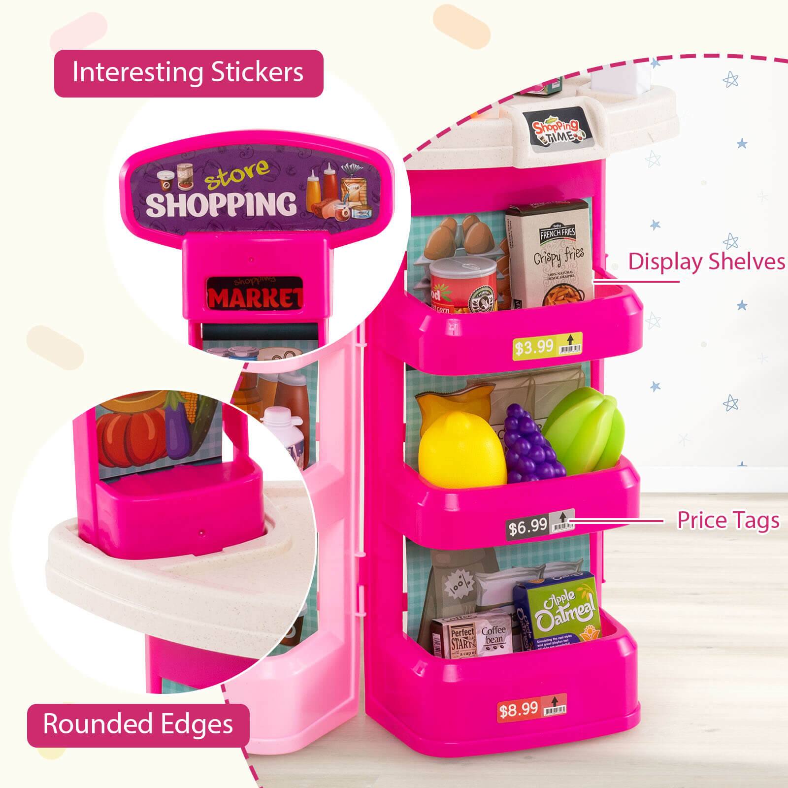 Interesting Stickers  
store SHOPPING MARKET  

Display Shelves  

Price Tags  

Rounded Edges  

Crispy fries $3.99  
$6.99  
$8.99  

Perfect Coffee | Oatmeal!