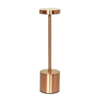 Simple Designs - 12.75" Mushroom Magic Disc Dimming & Rechargeable Cordless 4-Way Touch Sensor Stick Desk Lamp - Copper - Front_Zoom