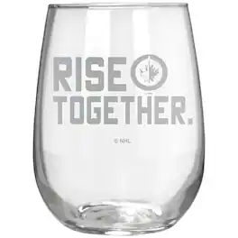 Great American Products - Winnipeg Jets Etched 17oz. Rally Cry Stemless Wine Glass - Multicolor