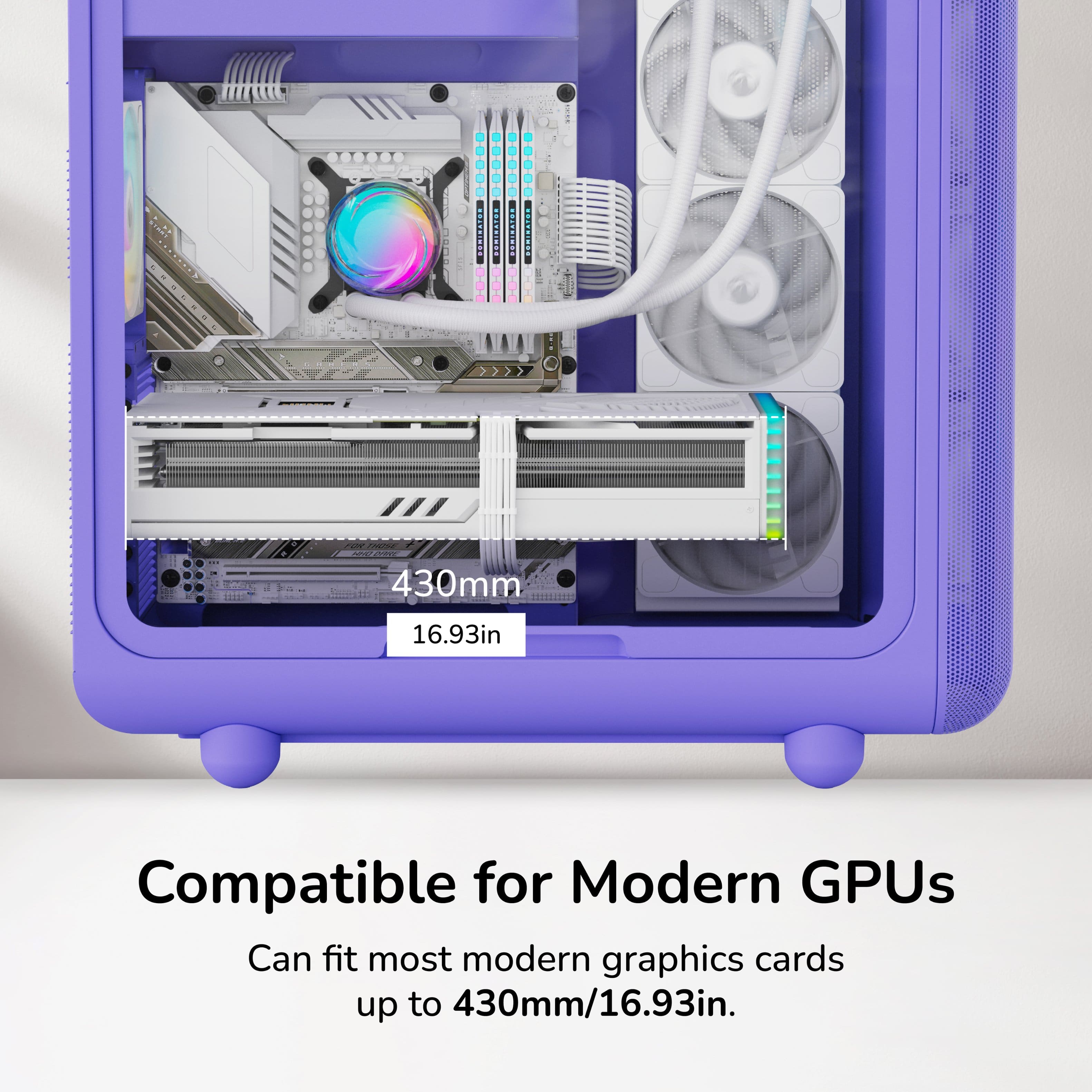 HYTE X50 Modern Performance ATX Mid Tower PC Gaming Case Taro Milk