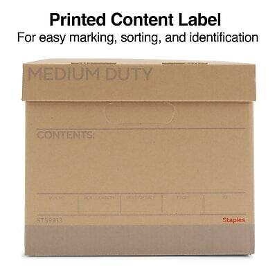 Printed Content Label  
For easy marking, sorting, and identification  

MEDIUM DUTY  

CONTENTS:  
ST59213  

Staples