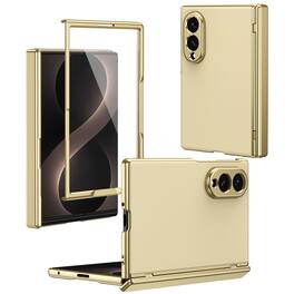 Dteck - for Samsung Galaxy Z Fold8 Matte Case with Built-in Screen Protector Hinge Protection Shock-absorbent Hard PC Cover - Gold