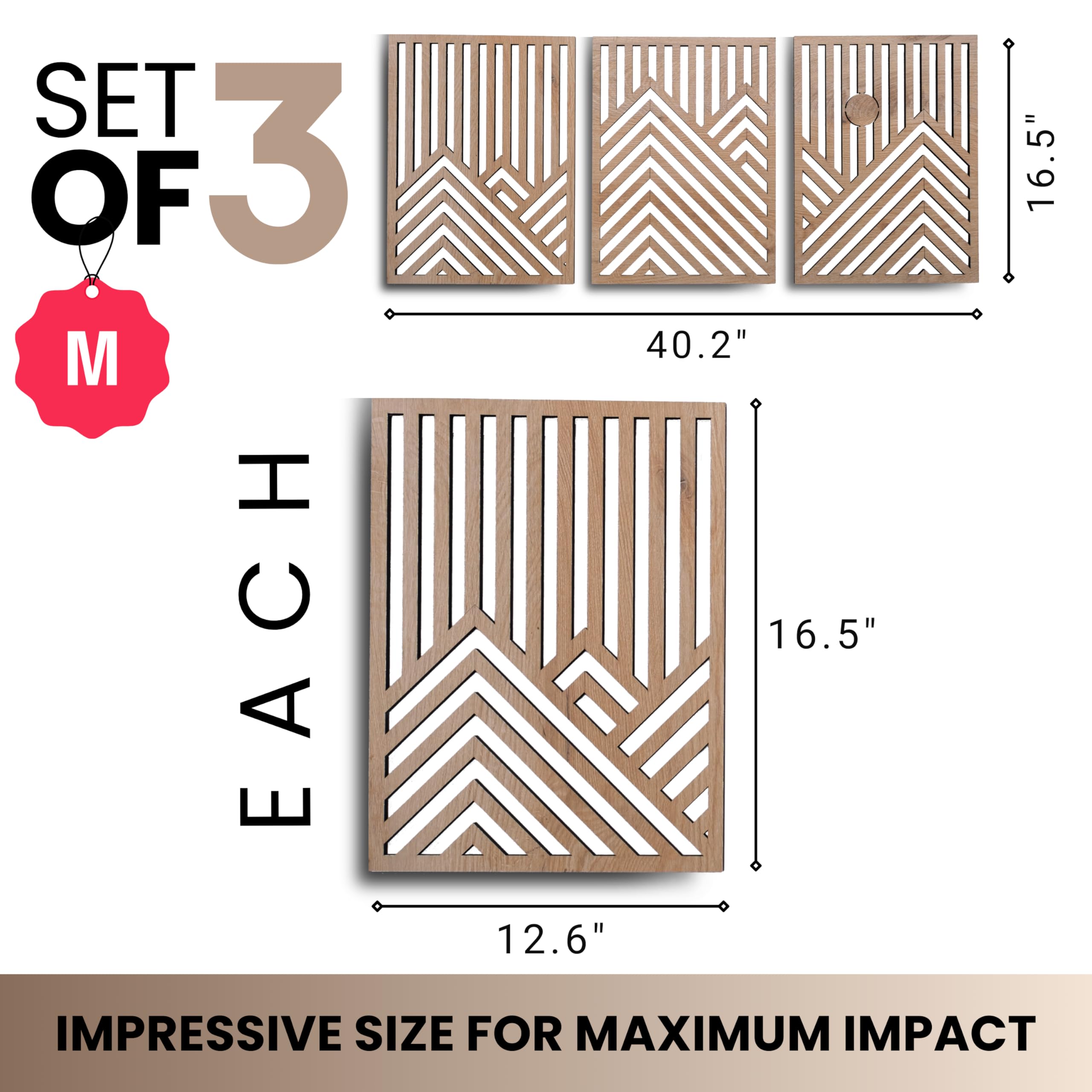 SET OF 3  
M  
EACH  
16.5" x 40.2"  
12.6"  
IMPRESSIVE SIZE FOR MAXIMUM IMPACT