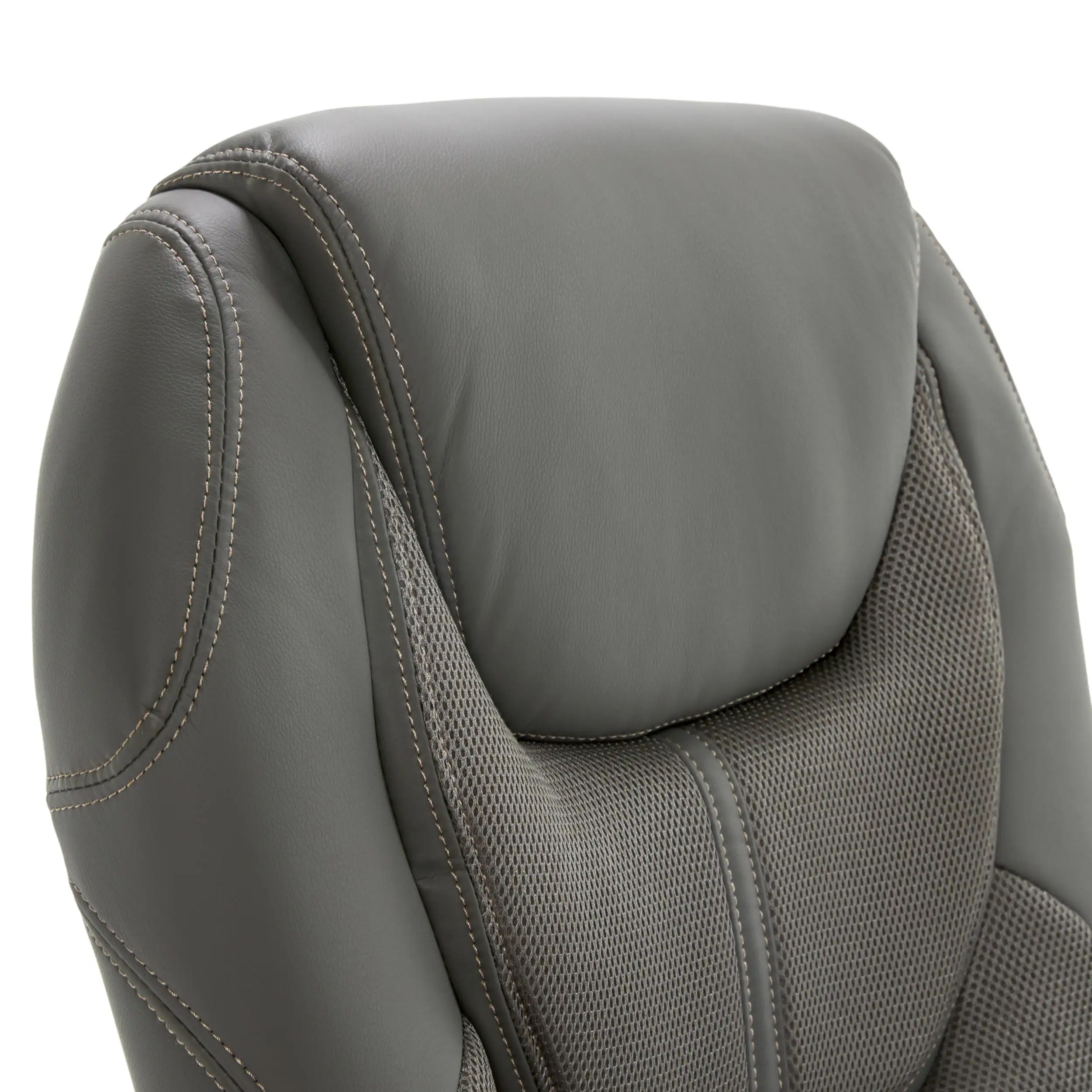 Alt View 14. Serta - Executive Office Chair with Ergonomic Lumbar Support Padded Arms Modern Computer Chair Swivel Leather and Mesh - Duo Gray.