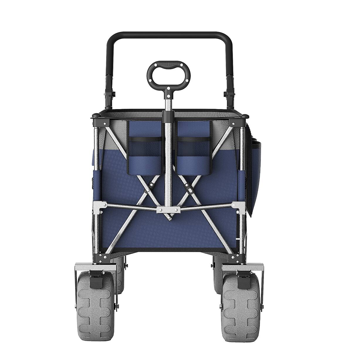 Back. Loheer - Loheer Folding Wagon Cart with All Terrain Beach Wheels and Adjustable Push Pull Handles.