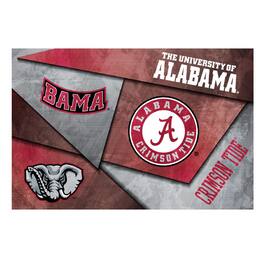 Indigo Falls - Alabama Crimson Tide 16" x 24" Mosaic Poster - White