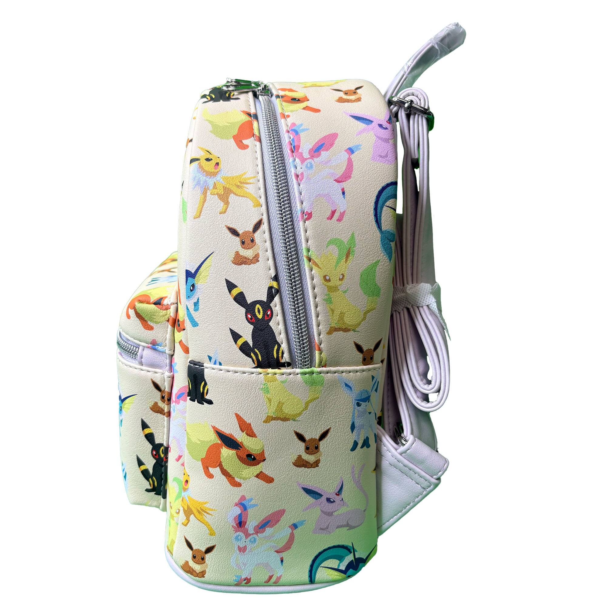 Alt View 1. LoungeFly - Loungefly All Over Print Pokemon Eeveelutions Mini Faux Leather Shell Backpack - Multicolored.