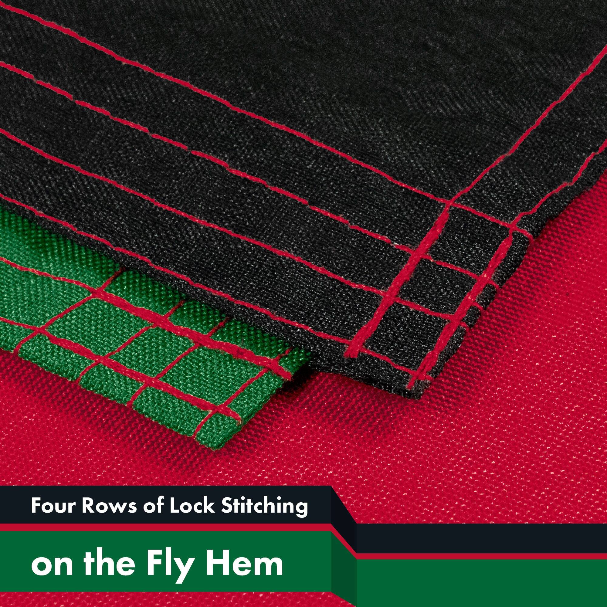 Four Rows of Lock Stitching on the Fly Hem