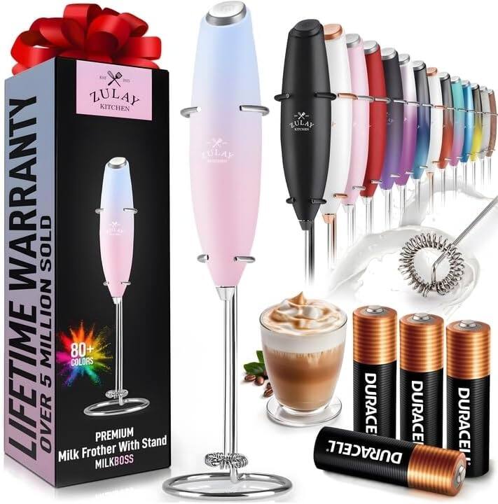 ZULAY KITCHEN
LIFETIME WARRANTY
OVER 5 MILLION SOLD
80+ COLORS
PREMIUM Milk Frother With Stand
MILKBOSS
DURACELL