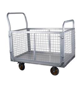 LOVMOR - 6-in-1 Platform Truck with Cage, Foldable Push Cart with Swivel Wheels, 1800-Lb Capacity - Silver grey
