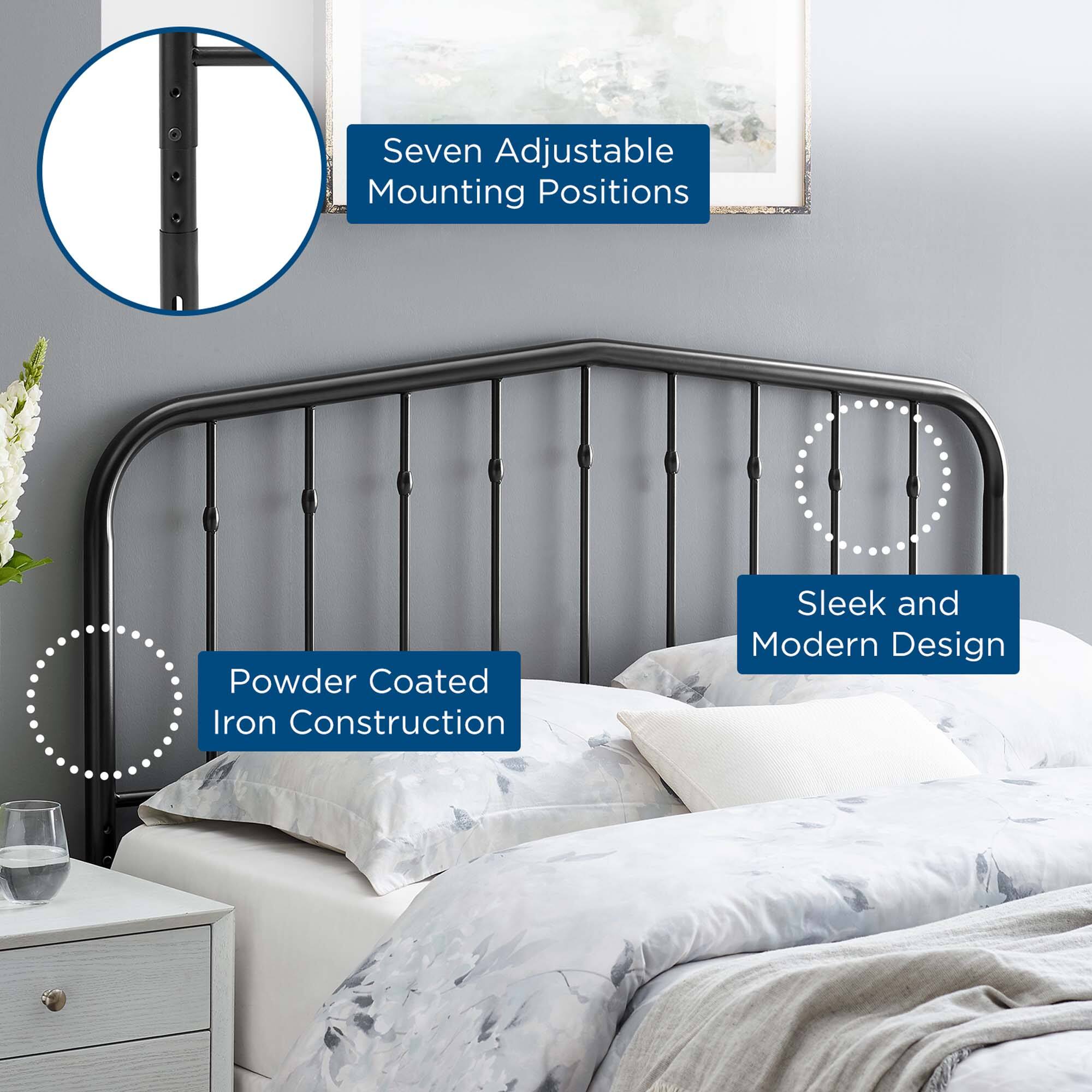 Seven Adjustable Mounting Positions  
Powder Coated Iron Construction  
Sleek and Modern Design
