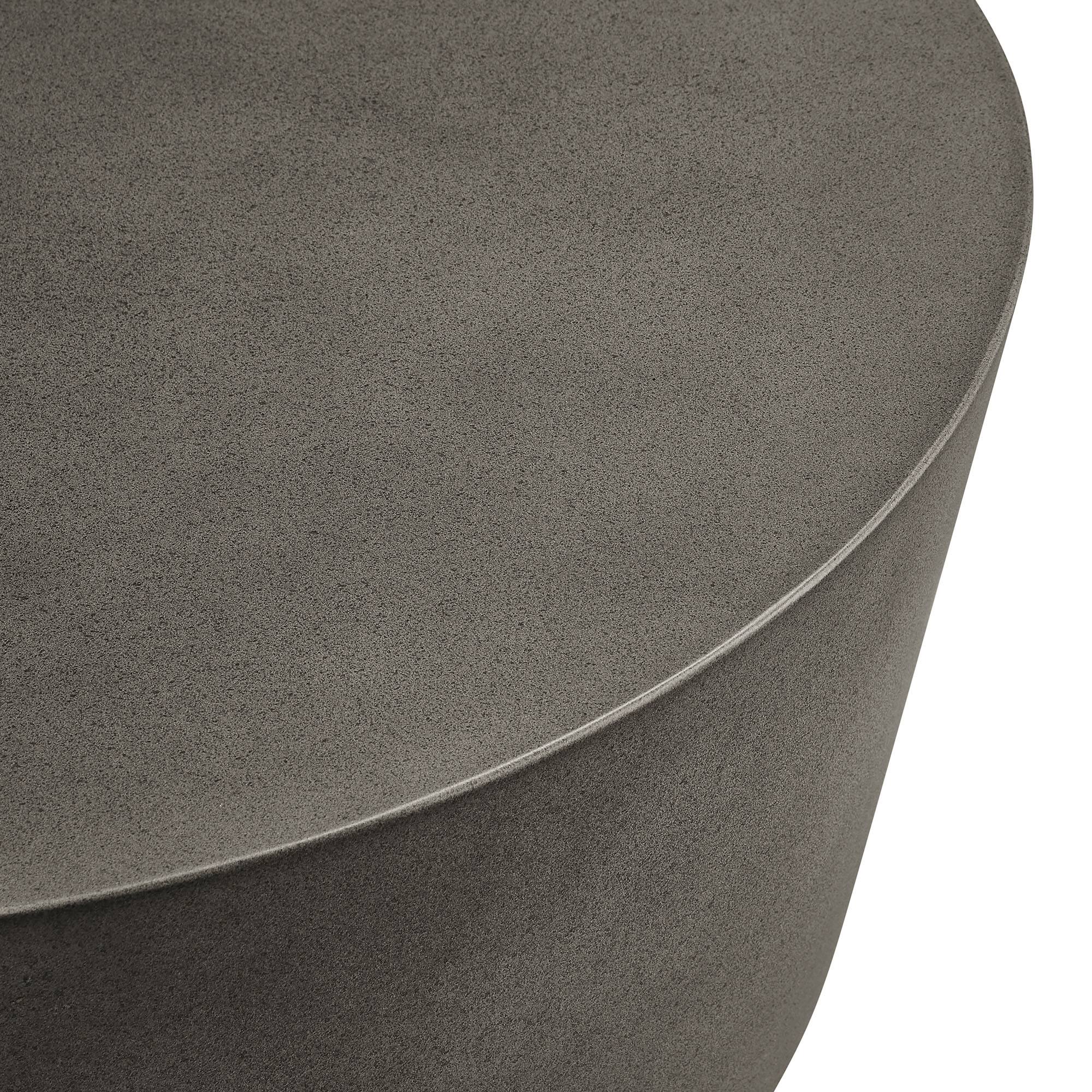 Alt View 6. Modway - Brion Round Indoor - Outdoor Patio Concrete Coffee Table by Modway - Gray.