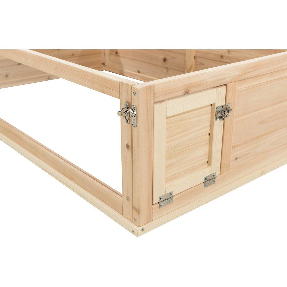 Alt View 3. TRIXIE - Wooden Indoor Small Animal Run with a View - Brown.