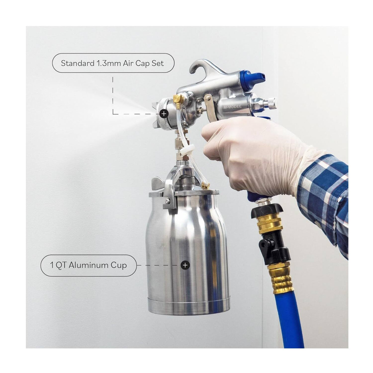 Standard 1.3mm Air Cap Set + MAVOUEE 1 QT Aluminum Cup