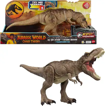 TRY ME! ESSAIE!
NETFLIX JURASSIC WORLD
CHAOS THEORY
ALL-OUT ATTACK - ATTAQUE MASSIVE
TYRANNOSAURUS REX
EPIC EVOLUTION
MATTEL 4
