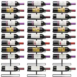 Sorbus - Wall-Mounted Metal Wine Rack - 36 Bottles - Midnight