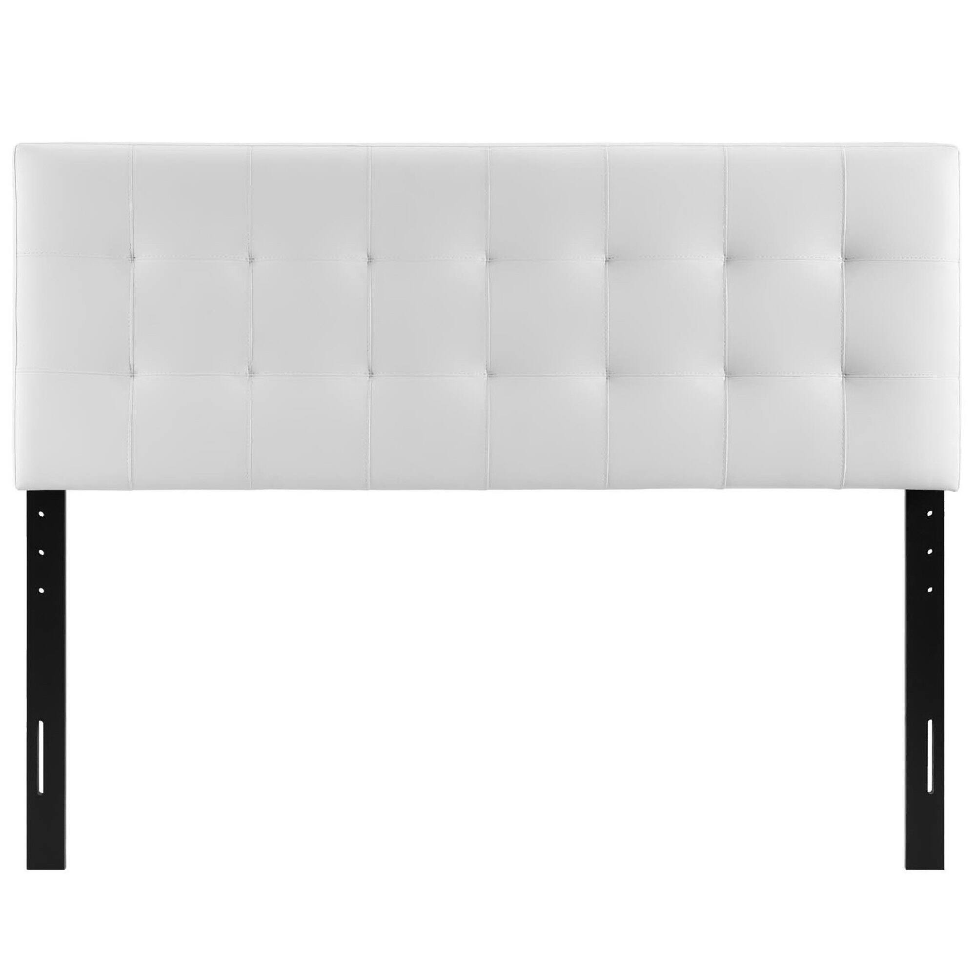 Angle. Modway - Lily Upholstered Vinyl Full Headboard by Modway - White.